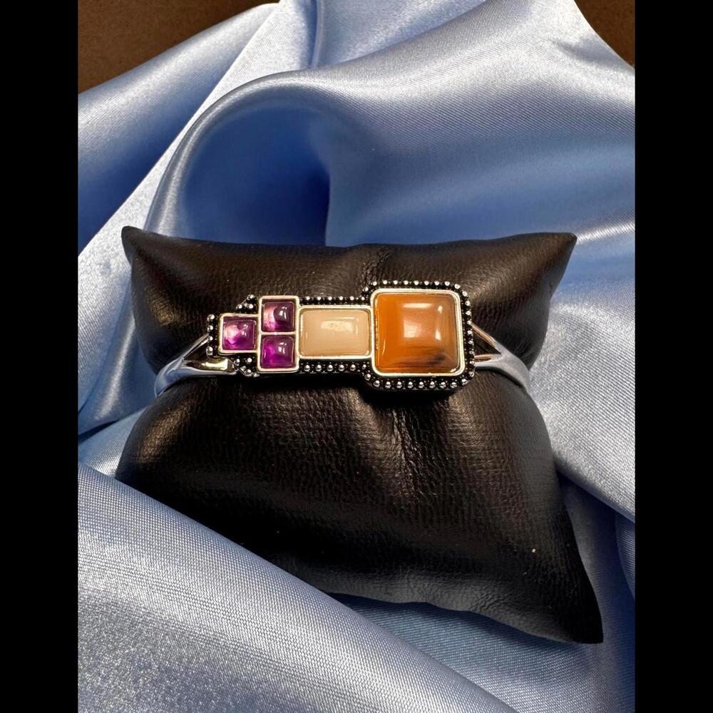 Jewelmint Santa Fe Sunset Retired Faux Carnelian, Rose Quartz and Amethyst Cuff